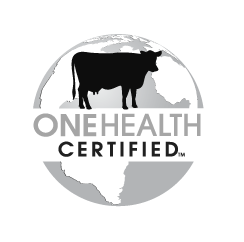 grayscale dairy One Health Certified logo